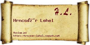 Hrncsár Lehel névjegykártya